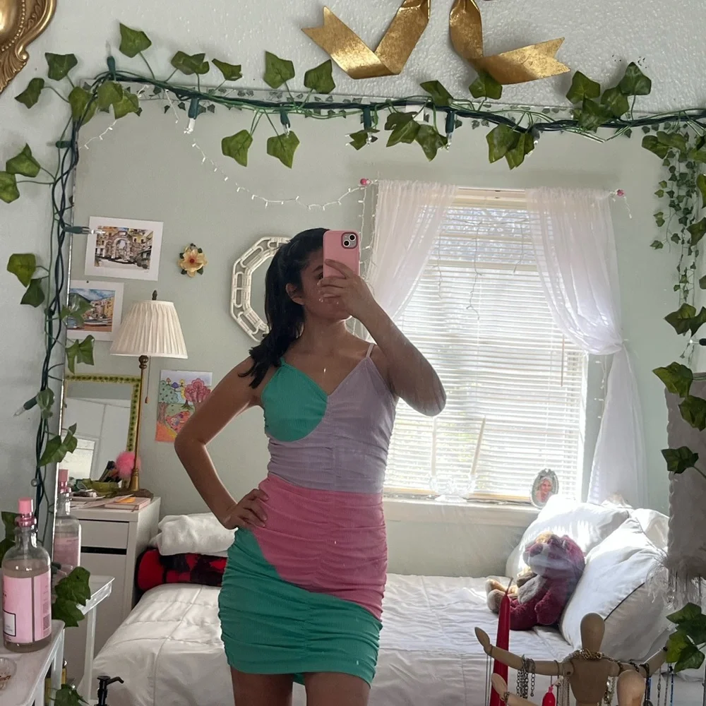 Colorblock Ruched Dress - Picture 7 of 7